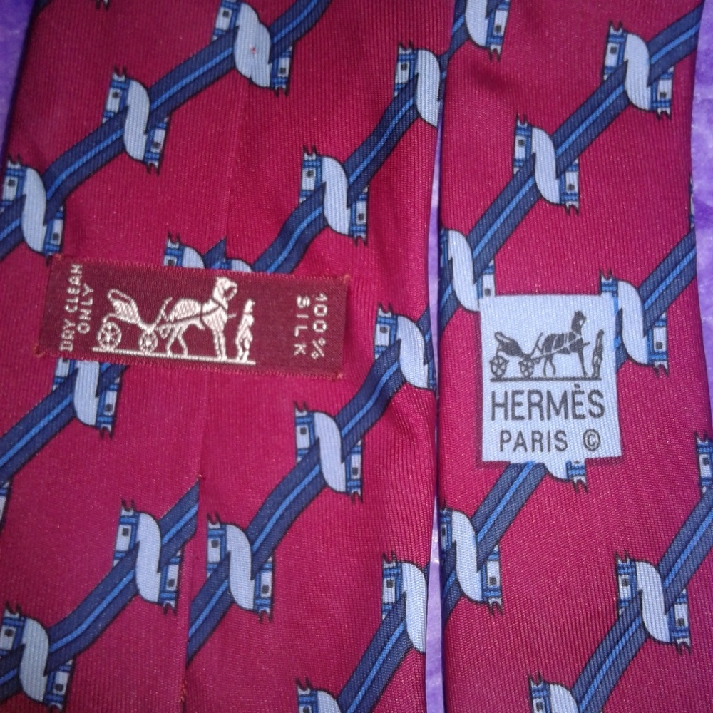 👔Hermès Paris Red & Blue Tie 👔